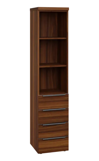 SIN 5 - 44ZN kancelářská skříň, 4-zásuvková/nika, 1820x400x400, ořech královský